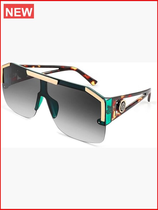 Square Oversized Shield Sunglasses UV400 One Piece Lens